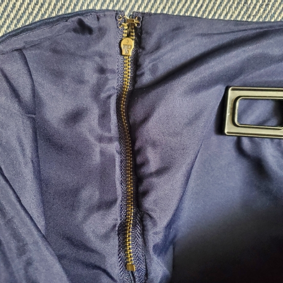 Old Navy: Faux-Suiede Mini-Skirt -Dark Blue - Pockets - Zipper - Size 16W - BNWT - Picture 10 of 11